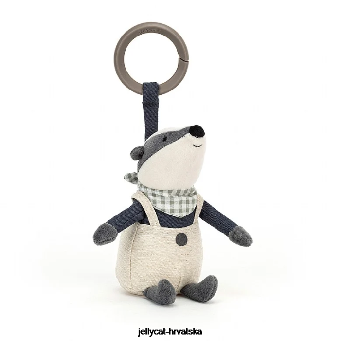 Jellycat little rambler jazavac rattle purple 765 igračka