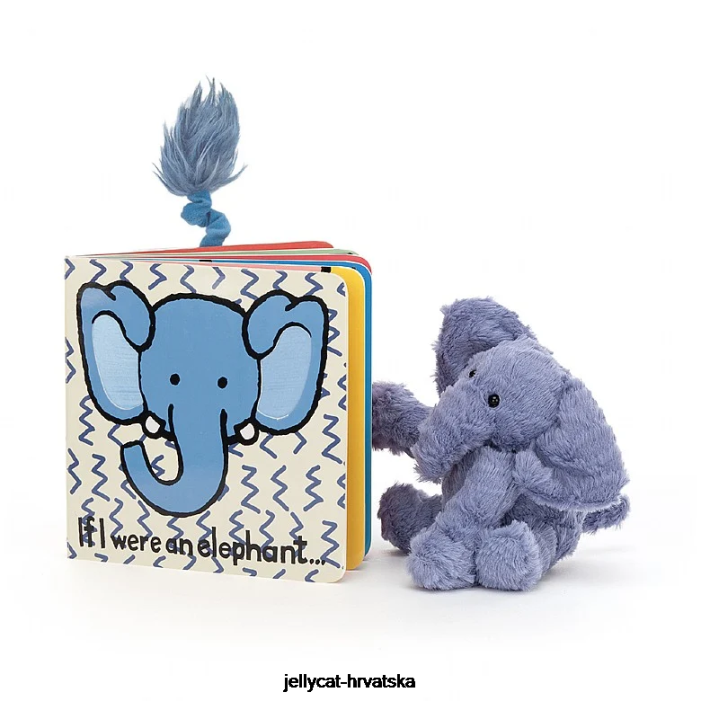 Jellycat da sam ja slon knjiga i fuddlewuddle slon plava 745 knjiga