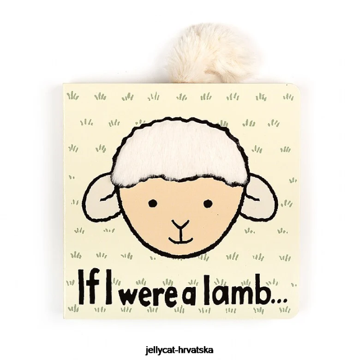 Jellycat da sam janjeća knjiga i sramežljiva janjeća krema 735 knjiga