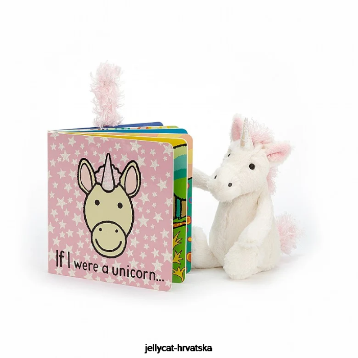 Jellycat da sam knjiga o jednorogu i sramežljivi bijeli jednorog 770 knjiga