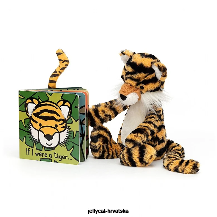 Jellycat da sam tigar knjiga i sramežljivi tigar višebojni 786 knjiga