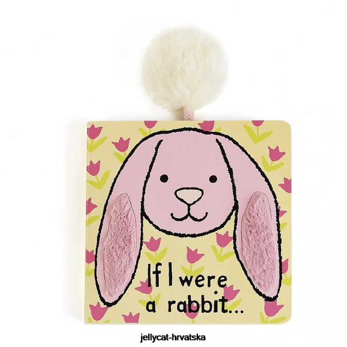 Jellycat da sam zec knjiga i sramežljivi tulipan zeko ružičasti 705 knjiga