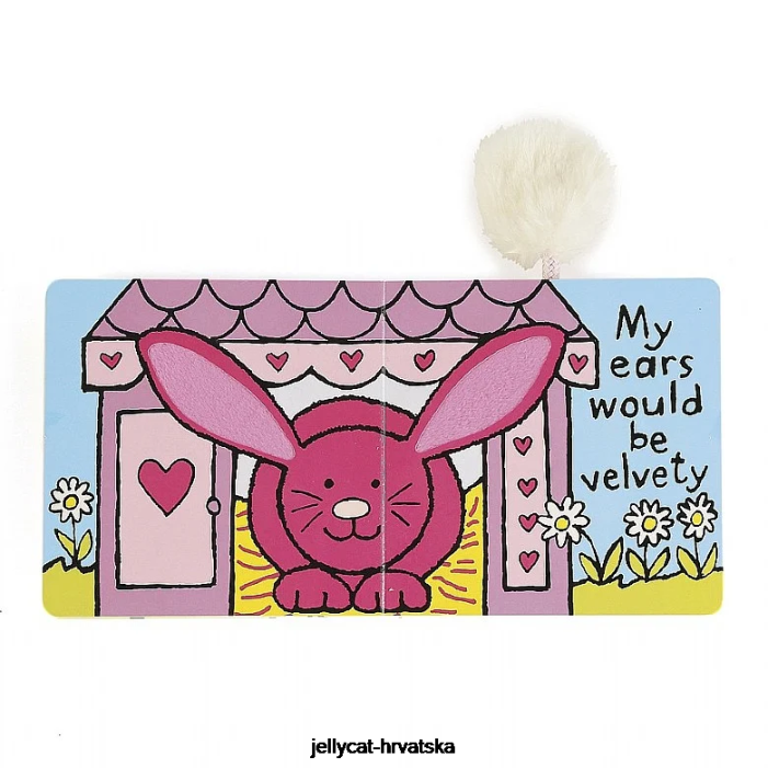 Jellycat da sam zec knjiga i sramežljivi tulipan zeko ružičasti 705 knjiga