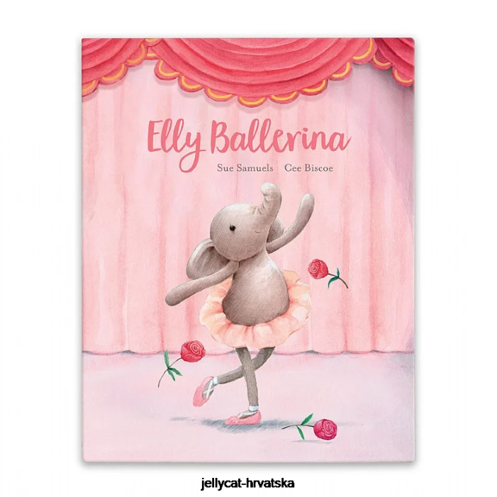 Jellycat elly balerina knjiga i ples darcey slon siva 691 knjiga