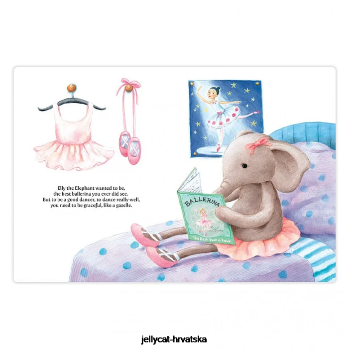Jellycat elly balerina knjiga višebojna 703 knjiga