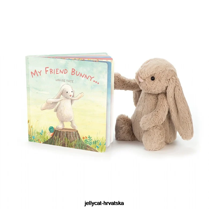 Jellycat moj prijatelj zeko knjiga i stidljivi zeko bež 704 knjiga