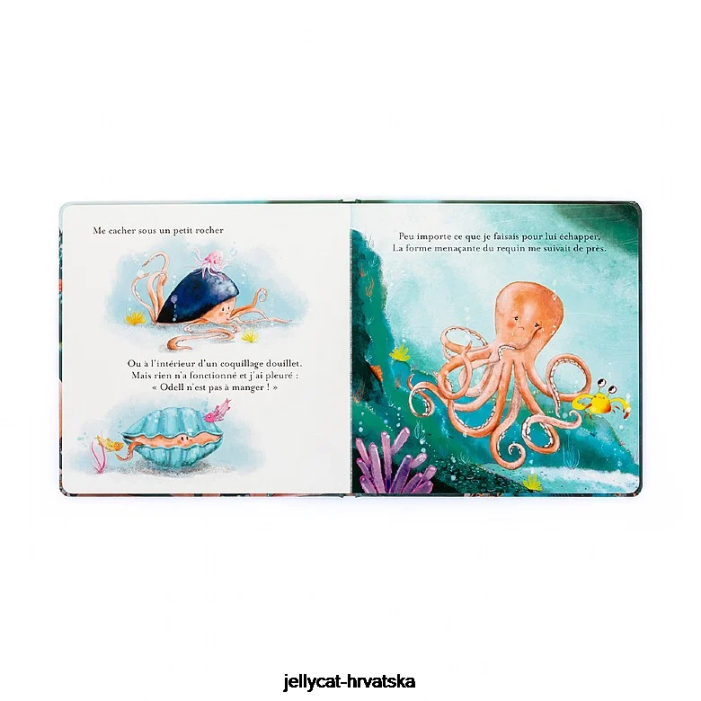 Jellycat odell la petite pieuvre courageuse livre višebojan 794 knjiga