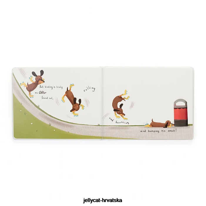 Jellycat otto the loyal long dog book i otto sausage dog brown 730 knjiga