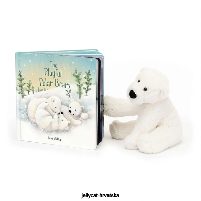Jellycat razigrana knjiga polarnih medvjeda i bijeli polarni medvjed Perry 554 knjiga