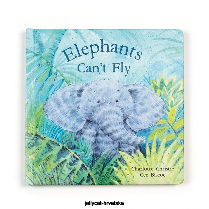 Jellycat slonovi ne mogu letjeti book and fuddlewuddle elephant blue 736 knjiga