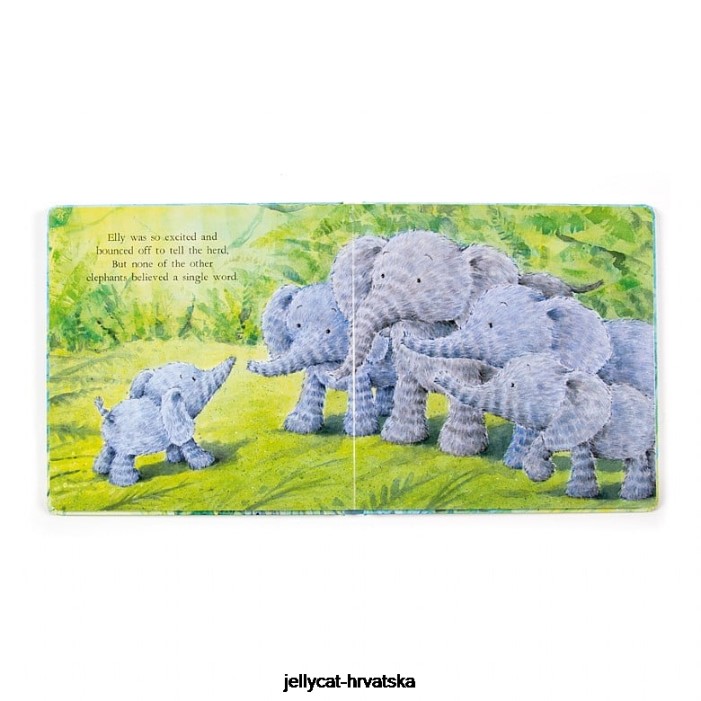 Jellycat slonovi ne mogu letjeti book and fuddlewuddle elephant blue 736 knjiga