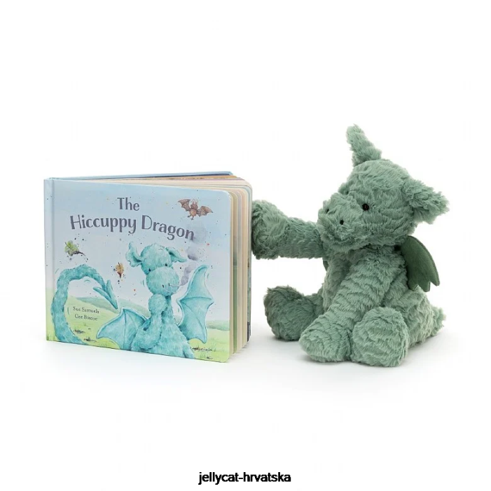 Jellycat the hiccupy dragon book i fuddlewuddle dragon green 811 knjiga