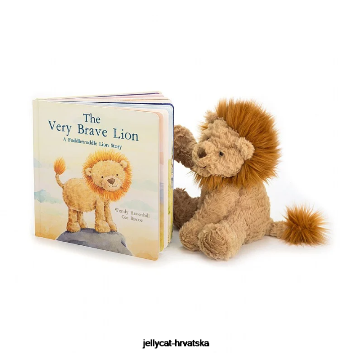 Jellycat vrlo hrabri lav knjiga i fuddlewuddle lion tan 692 knjiga