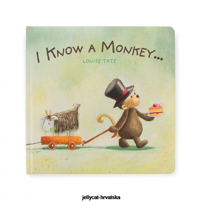 Jellycat znam knjigu o majmunima i sramežljivog majmuna smeđeg 746 knjiga