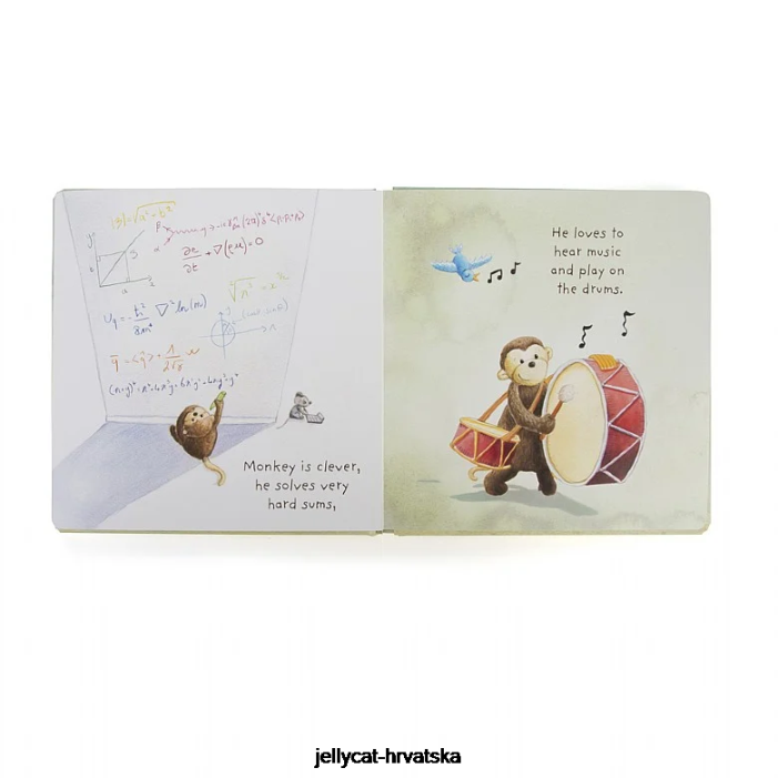 Jellycat znam knjigu o majmunima i sramežljivog majmuna smeđeg 746 knjiga