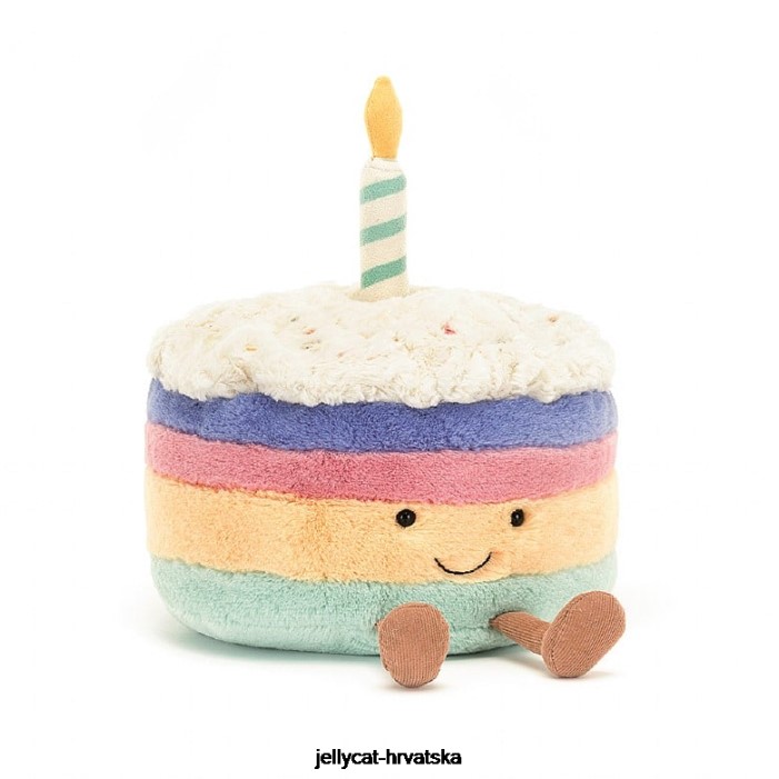Jellycat zabavna dugina rođendanska torta u više boja 286 igračka
