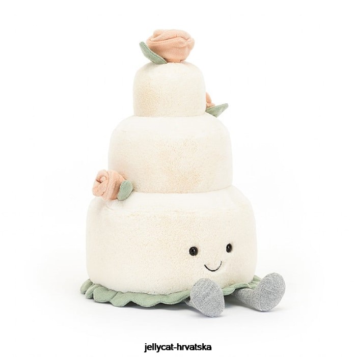 Jellycat zabavna svadbena torta bijela 364 igračka