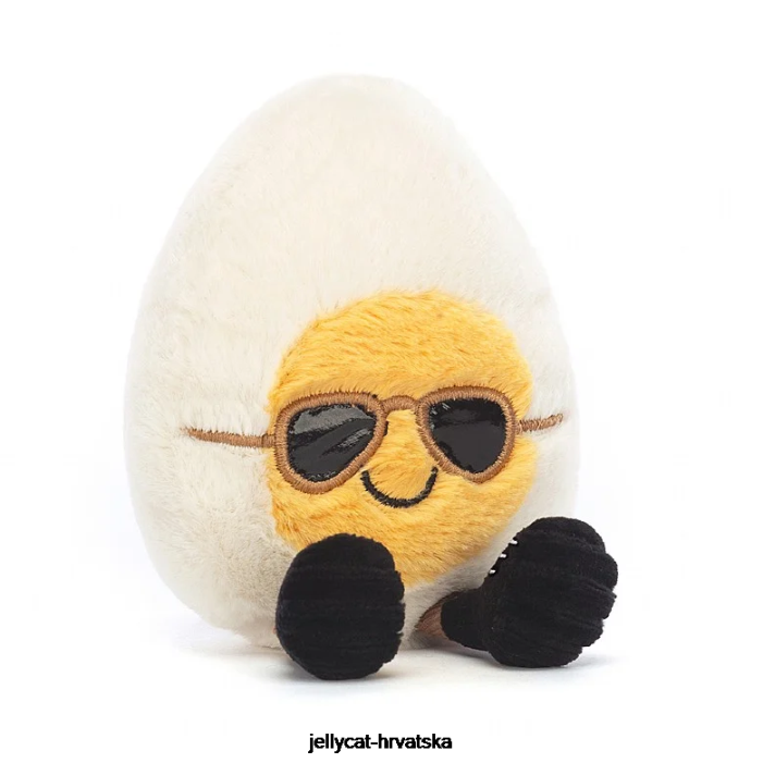 Jellycat zabavno kuhano jaje chic bijelo i žuto 55 igračka