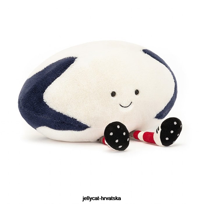 Jellycat zabavna sportska lopta za ragbi plava i krem 148 igračka