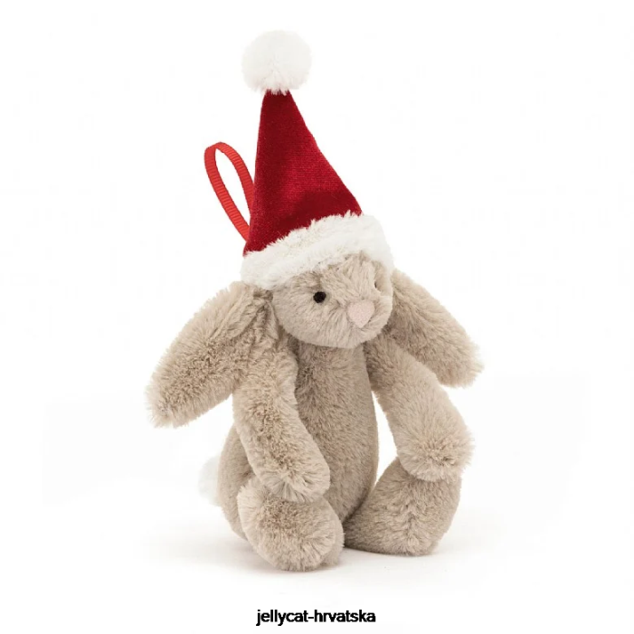 Jellycat sramežljivi božićni zeko ukras bež 347 igračka