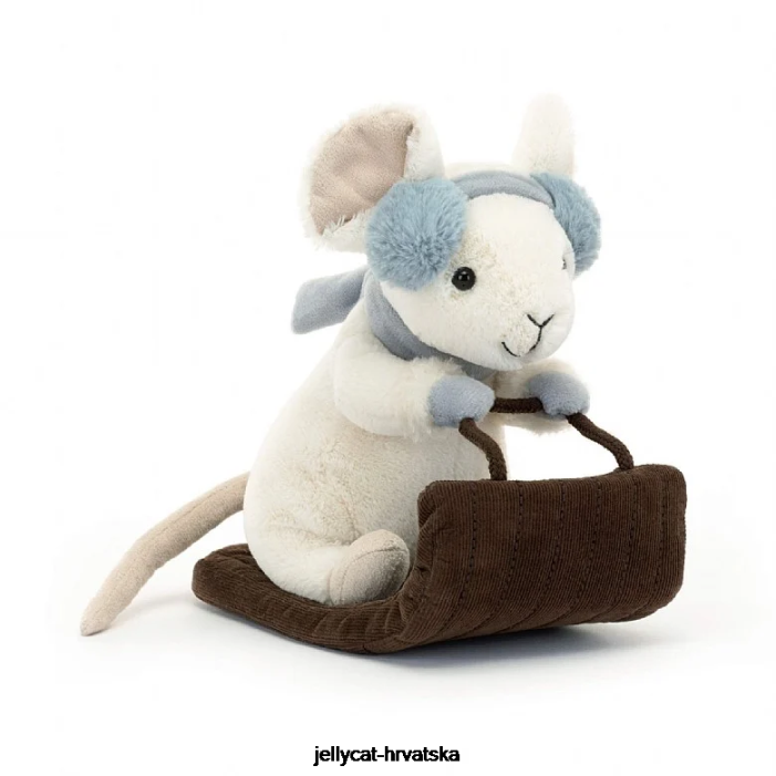 Jellycat veseli miš sanjkanje krema 186 igračka