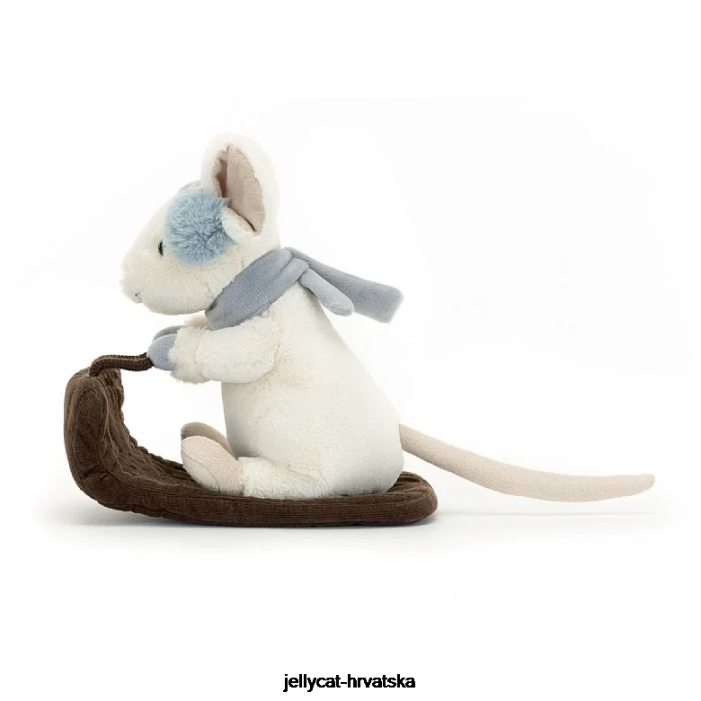 Jellycat veseli miš sanjkanje krema 186 igračka