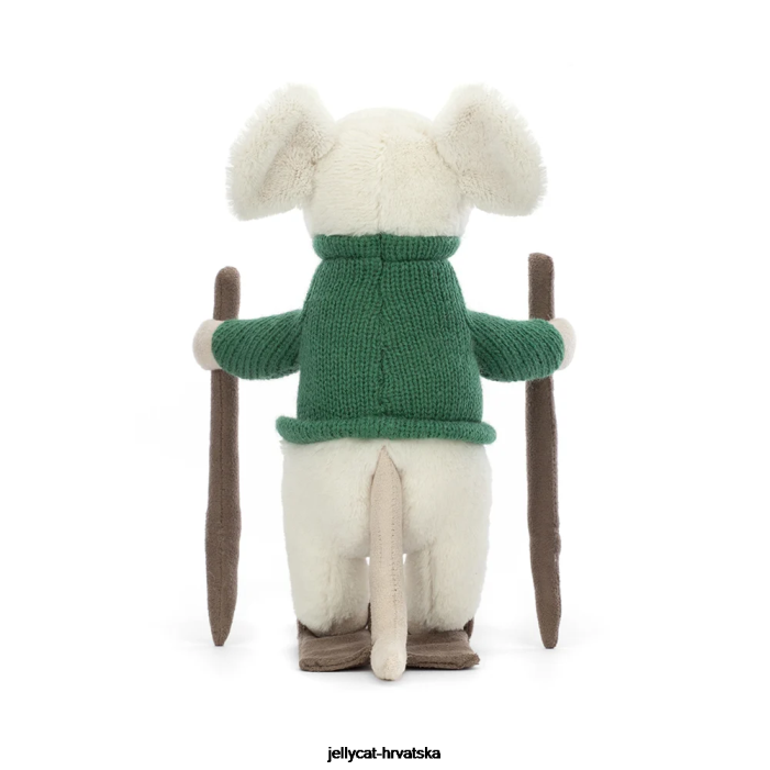 Jellycat veseli miš skijanje zeleni 233 igračka
