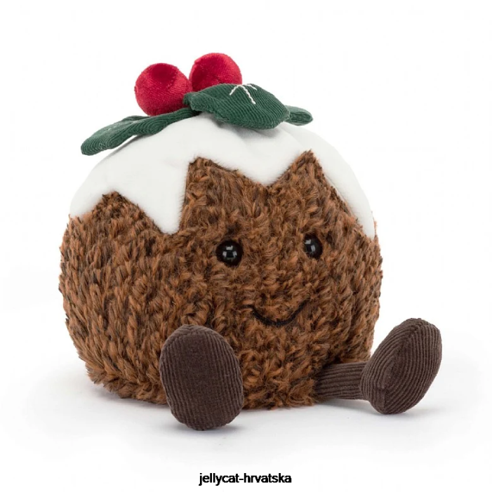 Jellycat zabavan božićni puding smeđi 74 igračka