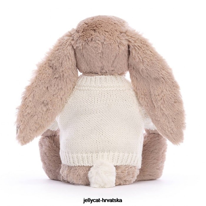 Jellycat blossom bea zeko s personaliziranim krem ​​džemperom bež boje 160 igračka