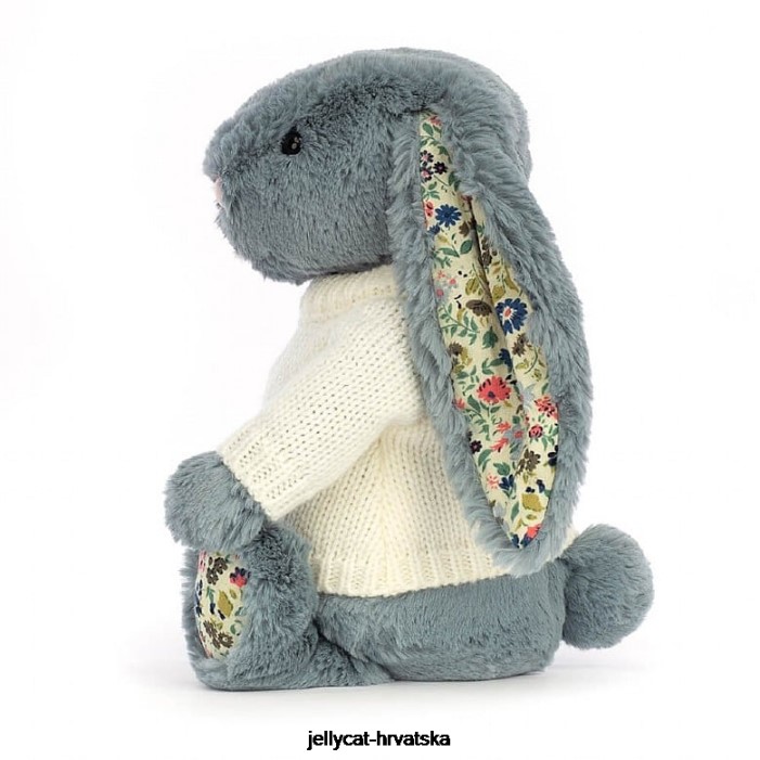 Jellycat blossom dusky s personaliziranim krem ​​plavim džemperom 331 igračka