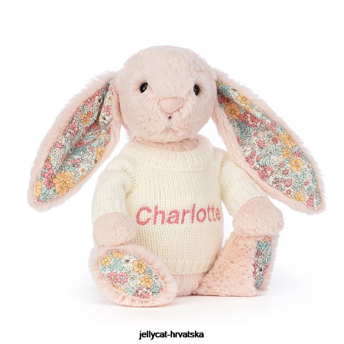 Jellycat cvjetanje rumenilo zeko s personaliziranom kremom breskve 221 igračka