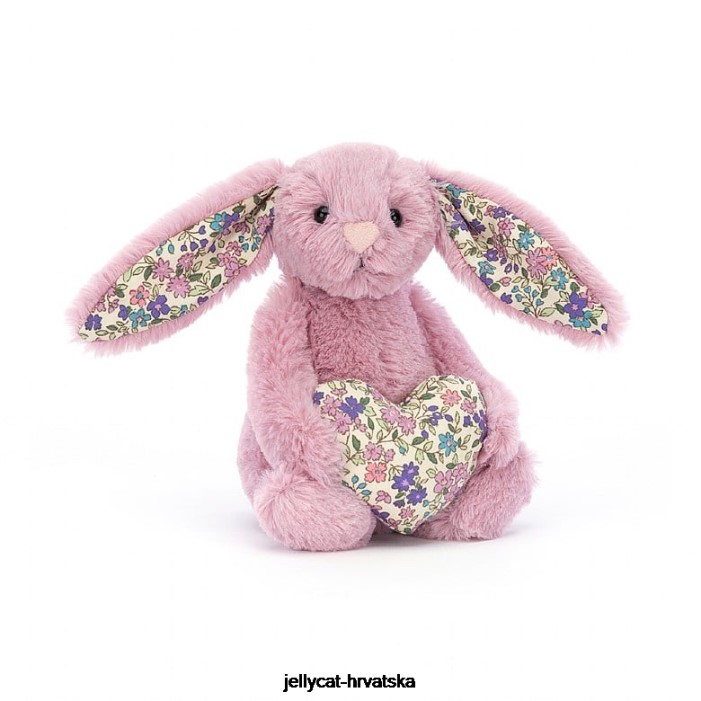 Jellycat cvjetno srce tulipan zeko ružičasto 348 igračka