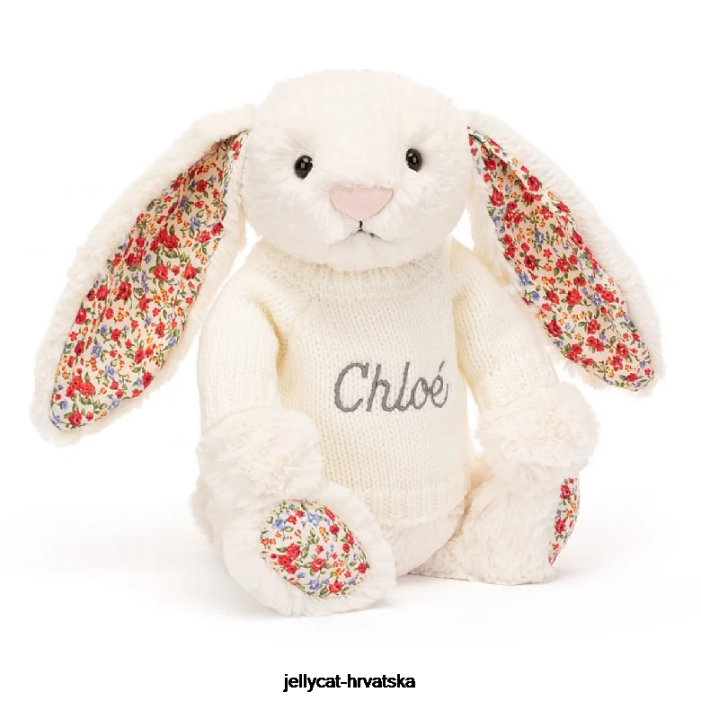 Jellycat rascvjetani zeko s personaliziranim kremom 594 igračka