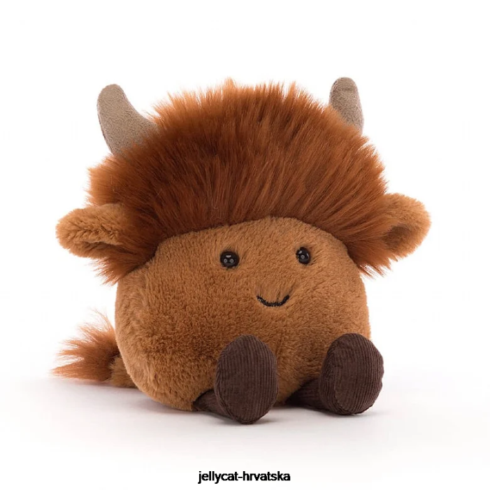Jellycat amuseabean gorska krava smeđa 82 igračka