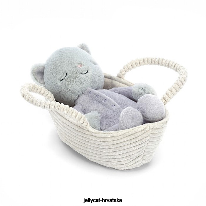 Jellycat rock-a-bye kitten siva 407 igračka