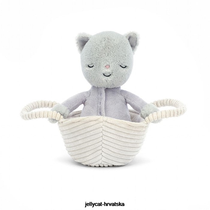 Jellycat rock-a-bye kitten siva 407 igračka
