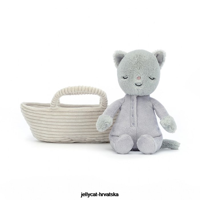 Jellycat rock-a-bye kitten siva 407 igračka