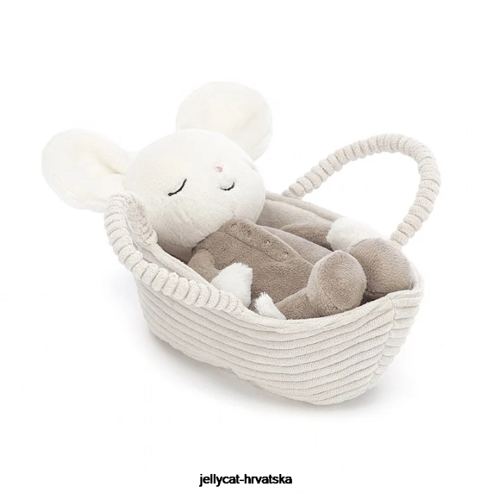 Jellycat rock-a-bye mouse krema 388 igračka