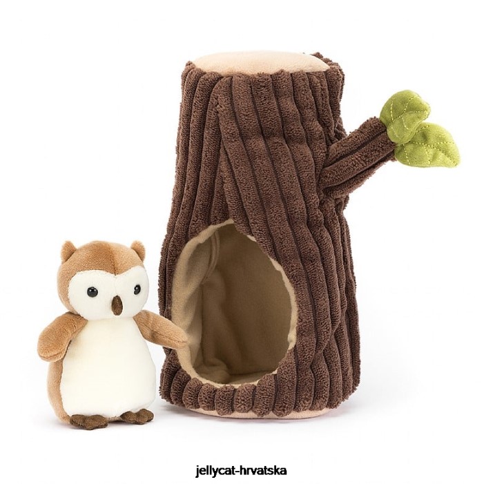 Jellycat šumska fauna sova smeđa i bijela 255 igračka