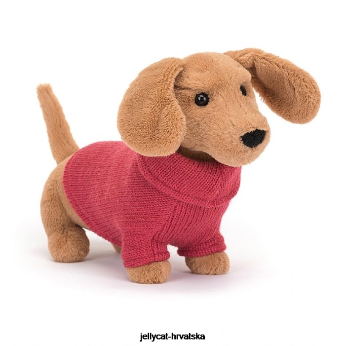 Jellycat džemper kobasica pas roza med 202 igračka