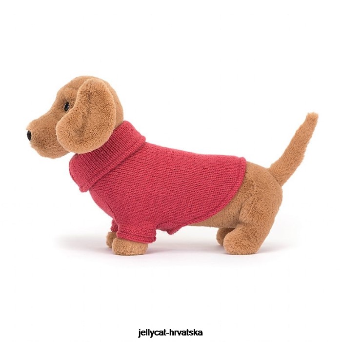 Jellycat džemper kobasica pas roza med 202 igračka