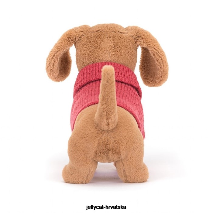 Jellycat džemper kobasica pas roza med 202 igračka