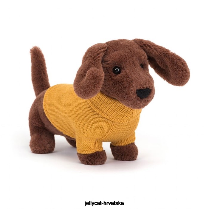 Jellycat džemper kobasica pas žuto smeđa 210 igračka