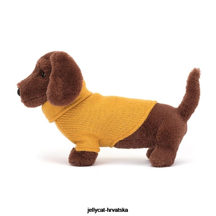 Jellycat džemper kobasica pas žuto smeđa 210 igračka
