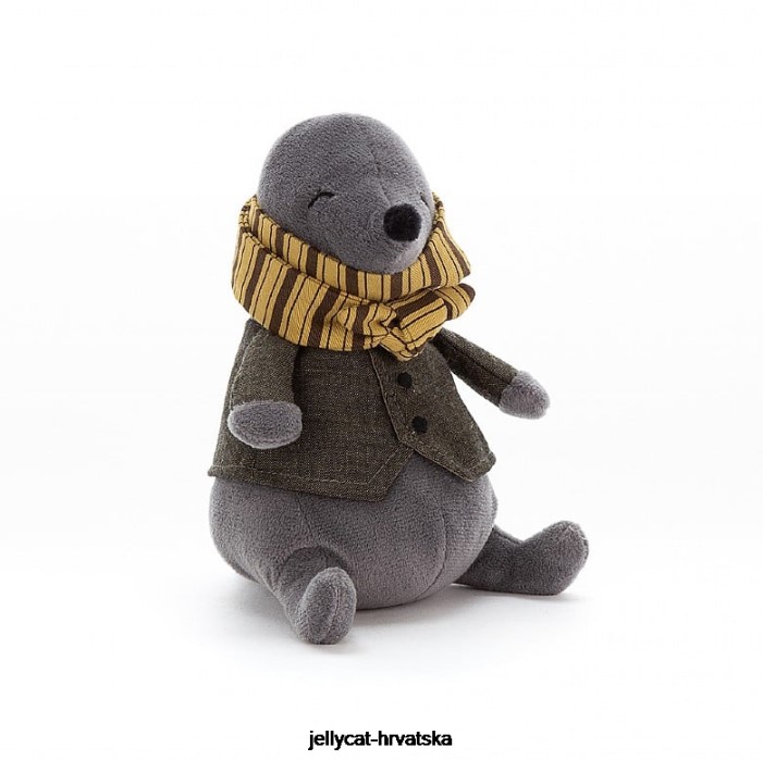 Jellycat riječna lutalica krtica siva 489 igračka