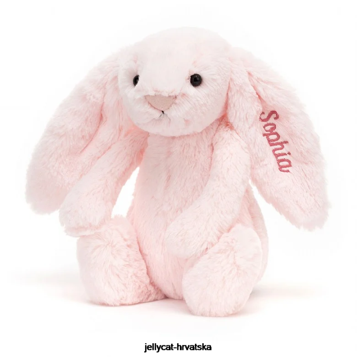Jellycat personalizirani sramežljivi ružičasti zeko srednje dječje ružičasto 48 igračka