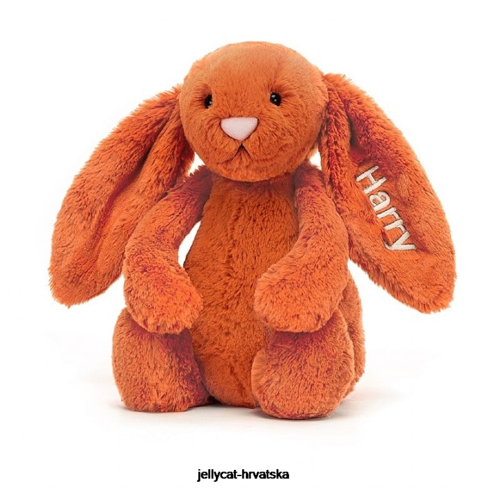 Jellycat personalizirani stidljivi mandarina zeko srednje narančasta 502 igračka