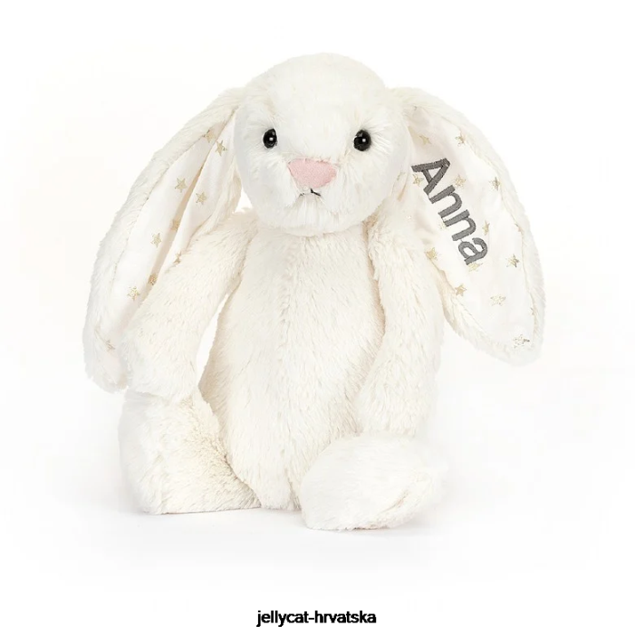 Jellycat personalizirani stidljivi svjetlucavi zeko srednje krem 203 igračka