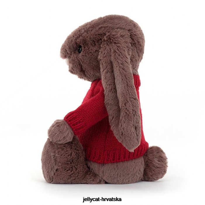 Jellycat sramežljivi fudge zeko s personaliziranom crvenom čokoladom 511 igračka