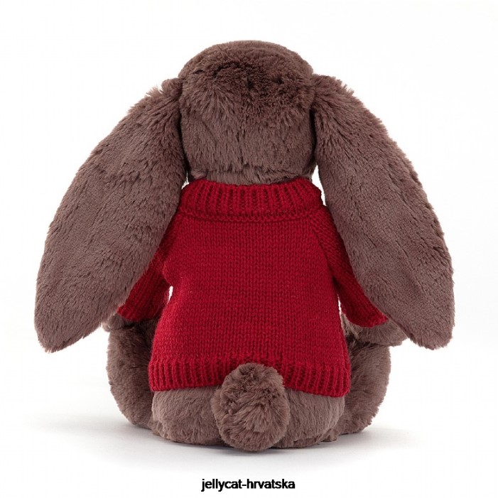 Jellycat sramežljivi fudge zeko s personaliziranom crvenom čokoladom 511 igračka